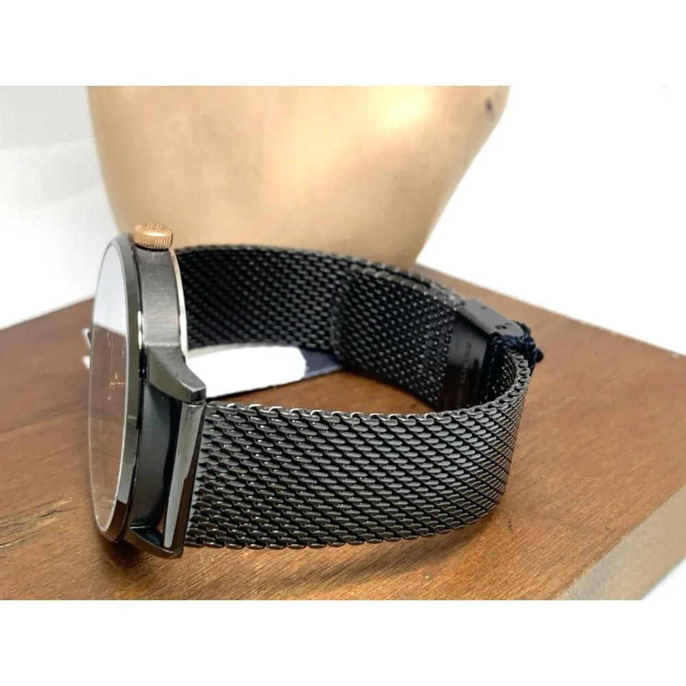 ommy Hilfiger Men's Watch 1791845 Hendrix Quartz Black Dial Stainless Steel 43mm